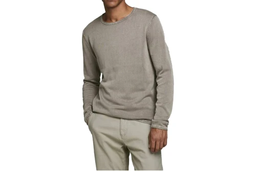 Jack And Jones Jjeleo Knit Crew Neck Πουλόβερ Ανδρικό (12174001 CROCKERY)