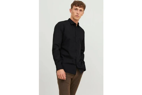 Jack And Jones Jjjoe Slim Fit Πουκάμισο Μακρυμάνικο Ανδρικό (12187222 BLACK)