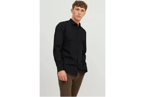 Jack And Jones Jjjoe Slim Fit Πουκάμισο Μακρυμάνικο Ανδρικό (12187222 BLACK)