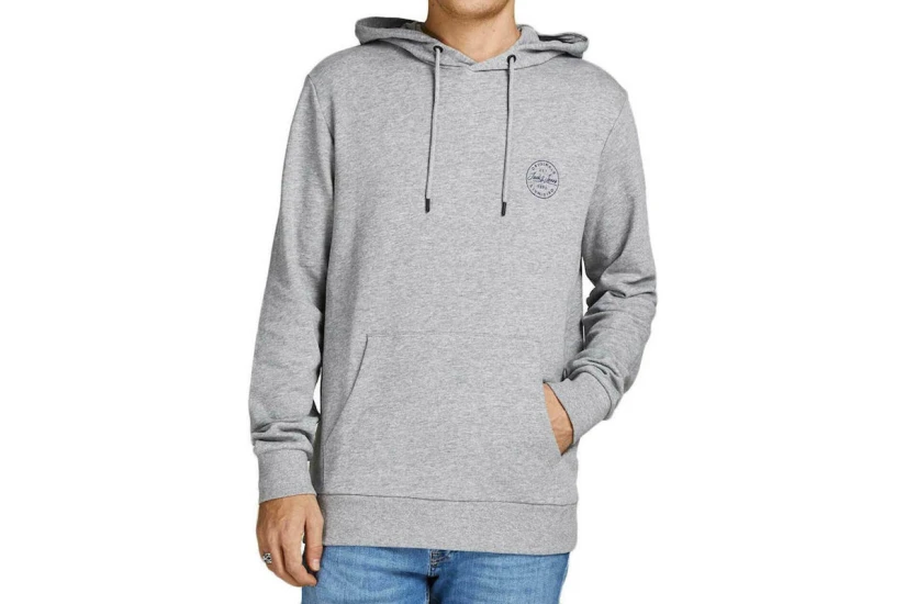 Jack And Jones Jjeshark Sweat Hood Noos Hoodie (12205081 LIGHT GREY)