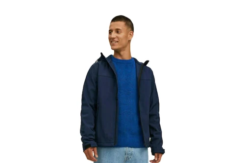 Jack And Jones Jjemarvin Hood Μπουφάν Ελαφρύ Ανδρικό (12212363 NAVY BLAZER)