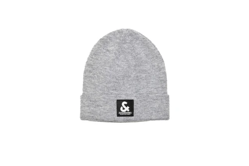 Jack And Jones Jacback To School Beanie Σκουφάκι Χειμερινό (12215849 LIGHT GREY MELANGE)