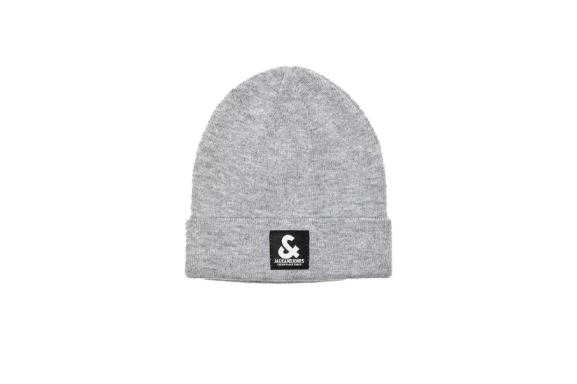 Jack And Jones Jacback To School Beanie Σκουφάκι Χειμερινό (12215849 LIGHT GREY MELANGE)