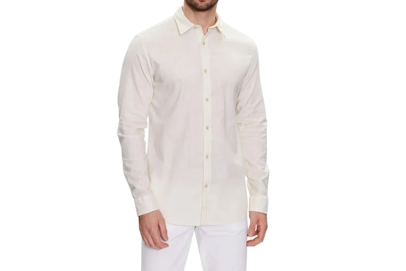 Jack And Jones Jjslub Ανδρικό Μακρυμάνικο Πουκάμισο Λευκό