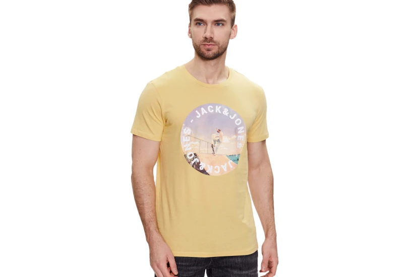 Jack And Jones Jjgem Ανδρικό Κοντομάνικο T-Shirt Κίτρινο