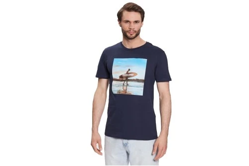 Jack And Jones Jjgem Tee Ss Crew Neck T-Shirt Ανδρικό (12221007 NAVY BLAZER)