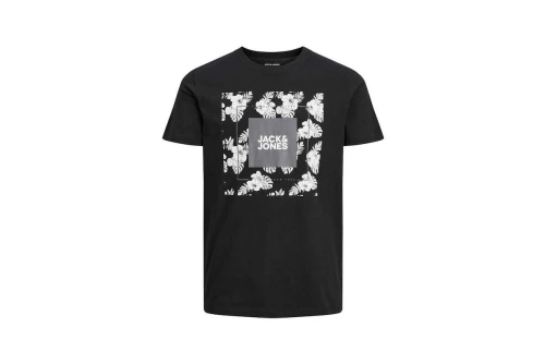 Jack And Jones Jjtropicana Box Tee Ss Crew Neck T-Shirt Ανδρικό (12224165 BLACK)