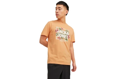 Jack And Jones Jjbecs Shape Tee Ss Crew Neck T-Shirt Ανδρικό (12224688 PUMPKIN)