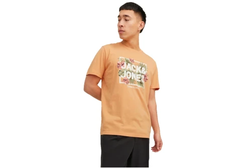 Jack And Jones Jjbecs Shape Tee Ss Crew Neck T-Shirt Ανδρικό (12224688 PUMPKIN)