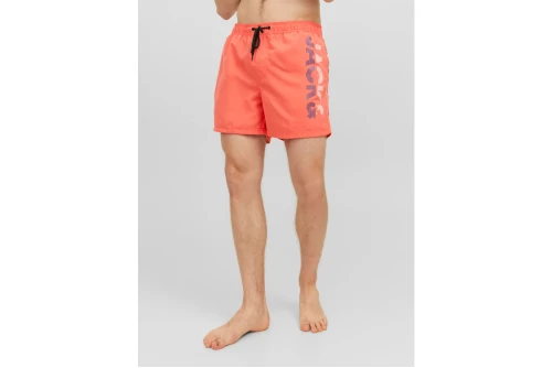 Jack And Jones Jpstfiji Jjswim Splicelogo Ly Sn Μαγιό Σορτς Ανδρικό (12225967 HOT CORAL)
