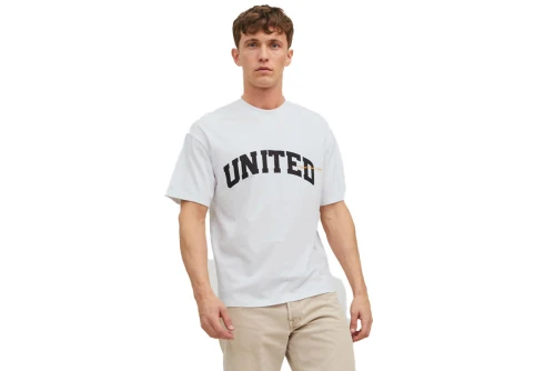 Jack And Jones Jorbrink Studio Tee Ss Crew Neck T-Shirt Ανδρικό (12227718 BRIGHT WHITE)