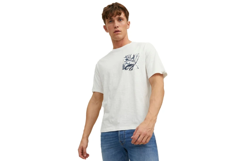 Jack And Jones Jorcrayon Ανδρικό Κοντομάνικο T-Shirt Λευκό