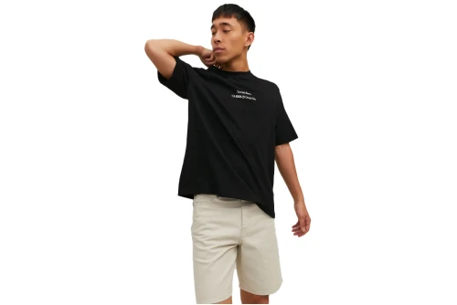 Jack And Jones Jorgrocery Tee Ss Crew Neck T-Shirt Ανδρικό (12230754 BLACK)