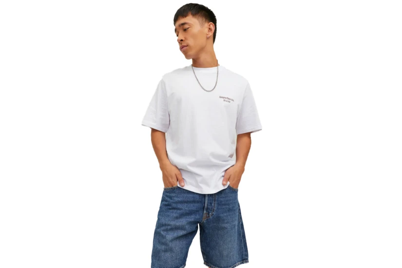 Jack And Jones Jorgrocery Ανδρικό Κοντομάνικο T-Shirt Λευκό