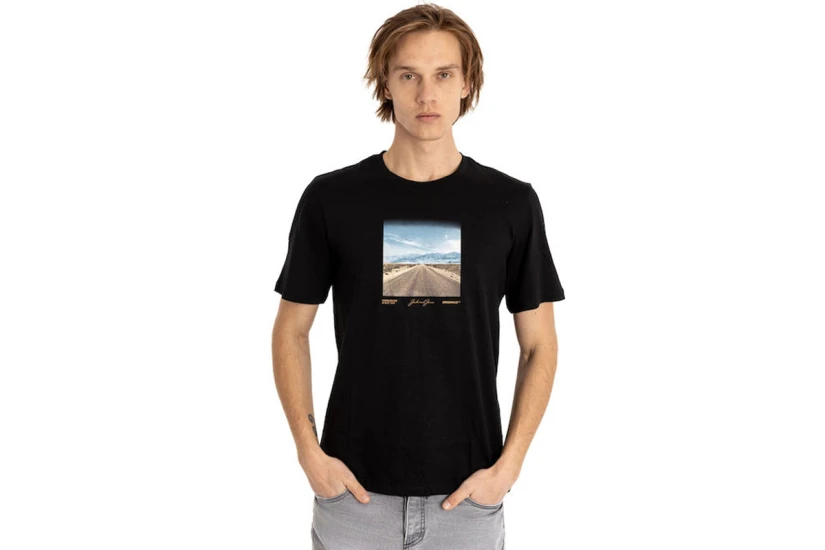 Jack And Jones Jorbooster Tee Ss Crew Neck Feb23 T-Shirt Ανδρικό (12232997 BLACK)