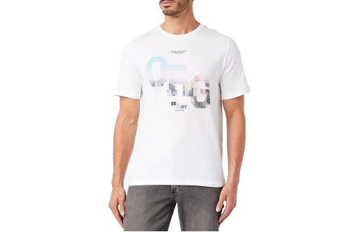 Jack And Jones Jorbooster Tee Ss Crew Neck Feb23 T-Shirt Ανδρικό (12232997 BRIGHT WHITE)