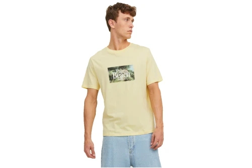 Jack And Jones Jorpalma Photo Tee Ss Crew Neck T-Shirt Ανδρικό (12234294 FRENCH VANILLA)