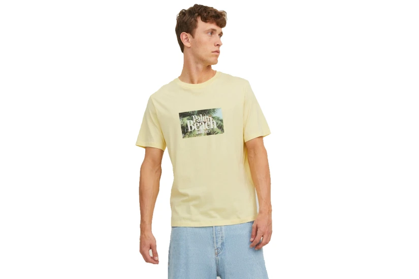 Jack And Jones Jorpalma Photo Ανδρικό Κοντομάνικο T-Shirt Κίτρινο