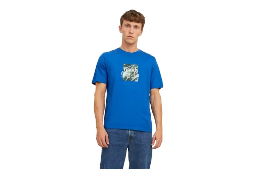 Jack And Jones Jorpalma Photo Tee Ss Crew Neck T-Shirt Ανδρικό (12234294 NAUTICAL BLUE)