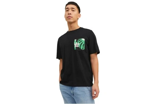 Jack And Jones Jortulum Pocket Tee Ss Crew Neck Ln T-Shirt Ανδρικό (12235290 BLACK)