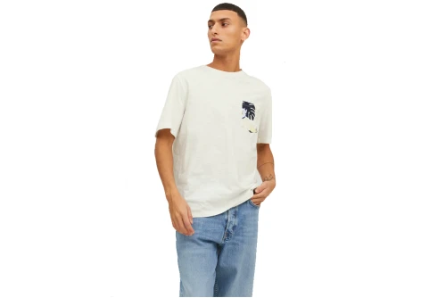 Jack And Jones Jortulum Pocket Tee Ss Crew Neck Ln T-Shirt Ανδρικό (12235290 CLOUD DANCER)