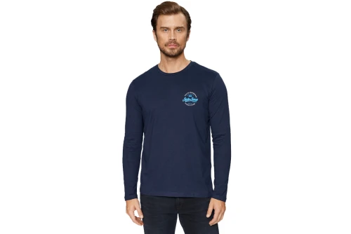 Jack And Jones Jjmikk Tee Ls Crew Neck Μπλούζα Με Λαιμόκοψη Ανδρική (12235747 NAVY BLAZER-SMALL)
