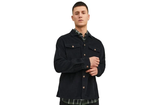 Jack And Jones Jjedallas Corduroy Overshirt Ls Sn Πουκάμισο Μακρυμάνικο Ανδ (12235991 BLACK)
