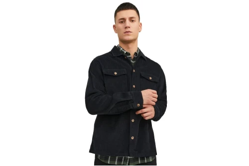 Jack And Jones Jjedallas Corduroy Overshirt Ls Sn Πουκάμισο Μακρυμάνικο Ανδ (12235991 BLACK)