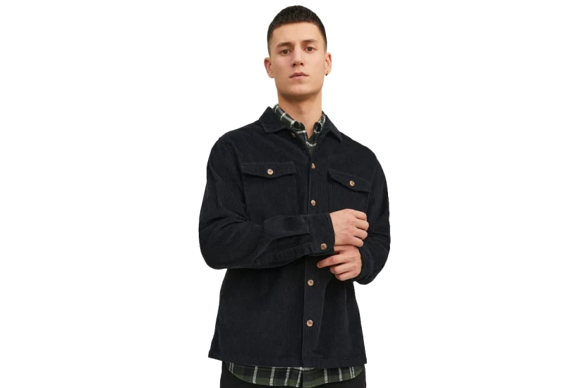 Jack And Jones Jjedallas Corduroy Overshirt Ls Sn Πουκάμισο Μακρυμάνικο Ανδ (12235991 BLACK)