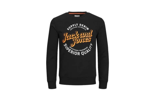 Jack And Jones Jjmikk Sweat Crew Neck Μπλούζα Με Λαιμόκοψη Ανδρική (12236177 BLACK-BIG)