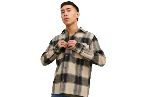 Jack And Jones Jjdarren Πουκάμισο Μακρυμάνικο Ανδρικό (12236958 MOONBEAM)