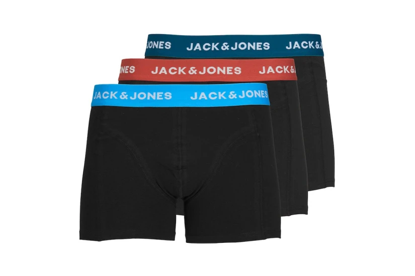 Jack And Jones Ανδρικά Εσώρουχα Boxer 3 Τεμάχια Μαύρα