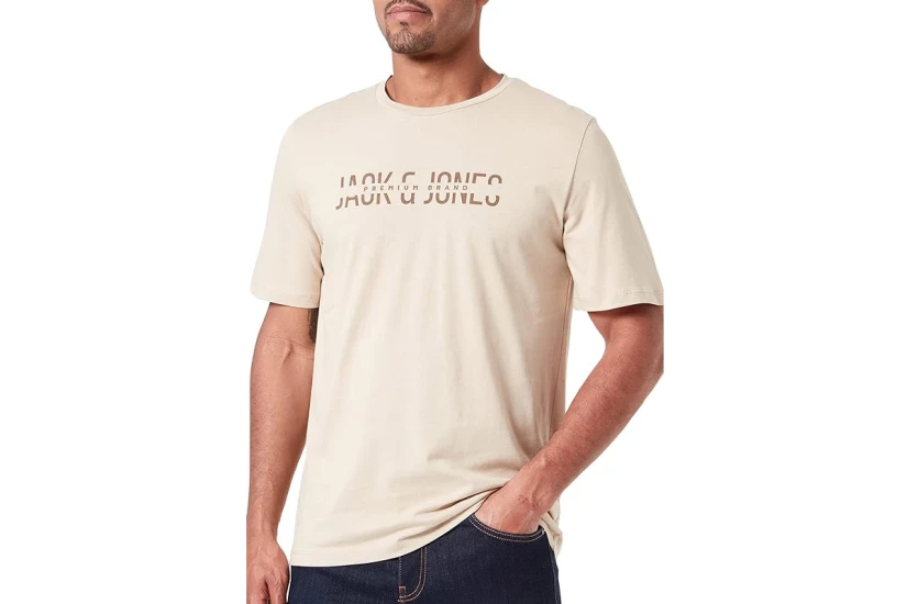 Jack And Jones Jprboabooster Ανδρικό Κοντομάνικο T-Shirt Μπεζ