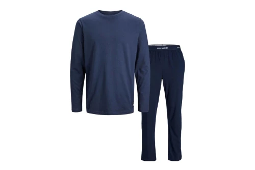 Jack And Jones Jacbasic Label Ls Tee And Pants Σετ Πιτζάμας Ανδρική (12245903 NAVY BLAZER)