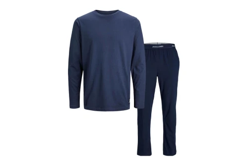 Jack And Jones Jacbasic Label Ls Tee And Pants Σετ Πιτζάμας Ανδρική (12245903 NAVY BLAZER)