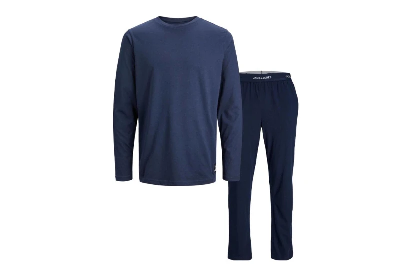 Jack And Jones Jacbasic Label Ls Tee And Pants Σετ Πιτζάμας Ανδρική 