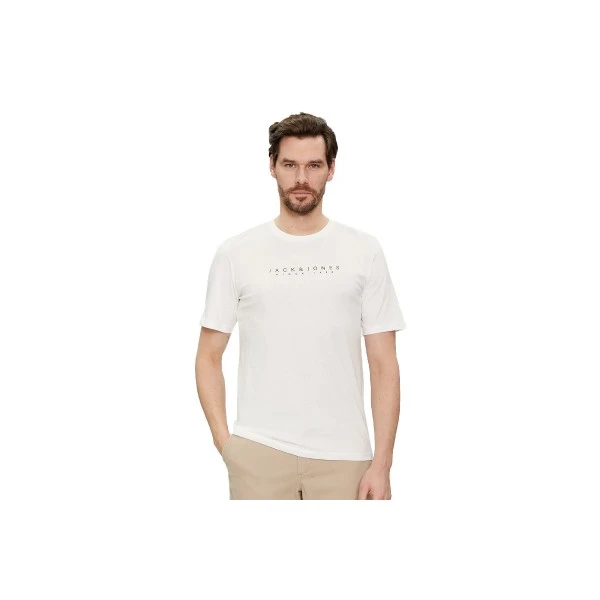 Jack And Jones Jjsetra Tee Ss Crew Neck T-Shirt Ανδρικό (12247985 CLOUD DANCER)
