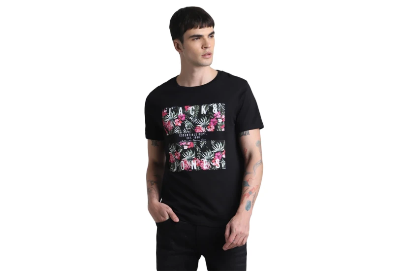 Jack And Jones Chill Shape Ανδρικό Κοντομάνικο T-Shirt Μαύρο