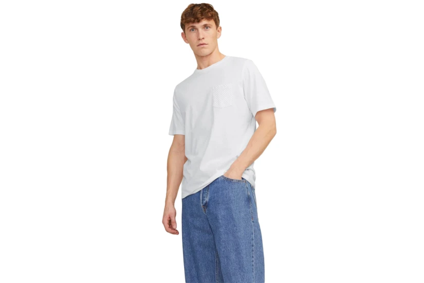 Jack And Jones Crew Neck Ανδρικό Κοντομάνικο T-Shirt Λευκό