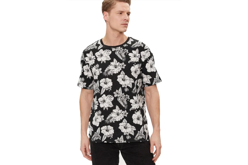 Jack & Jones Ανδρικό Κοντομάνικο T-Shirt Μαύρο, Λευκό