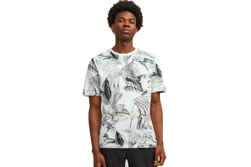 Jack & Jones Ανδρικό Κοντομάνικο T-Shirt Λευκό, Μαύρο