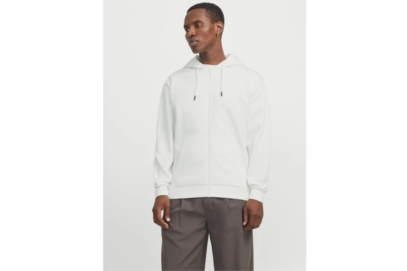 Jack & Jones Ανδρική Πολυεστερική Ζακέτα με Κουκούλα Λευκή
