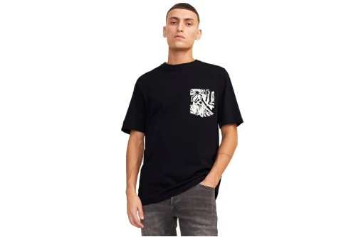 Jack And Jones Jorlafayette Pocket Ss Crew T-Shirt Ανδρικό (12250435 BLACK)