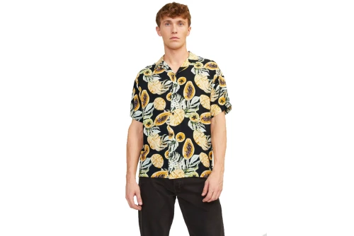 Jack And Jones Jorluke Tampa Πουκάμισο Κοντομάνικο Ανδρικό (12250537 BLACK)