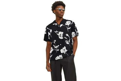 Jack And Jones Jprblapalma Πουκάμισο Κοντομάνικο Ανδρικό (12252948 BLACK ONYX-RELAXED)
