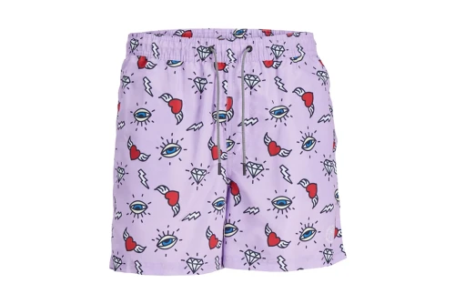 Jack And Jones Jpstfiji Jjswim Aop Μαγιό Σορτς Ανδρικό (12253230 PURPLE ROSE)
