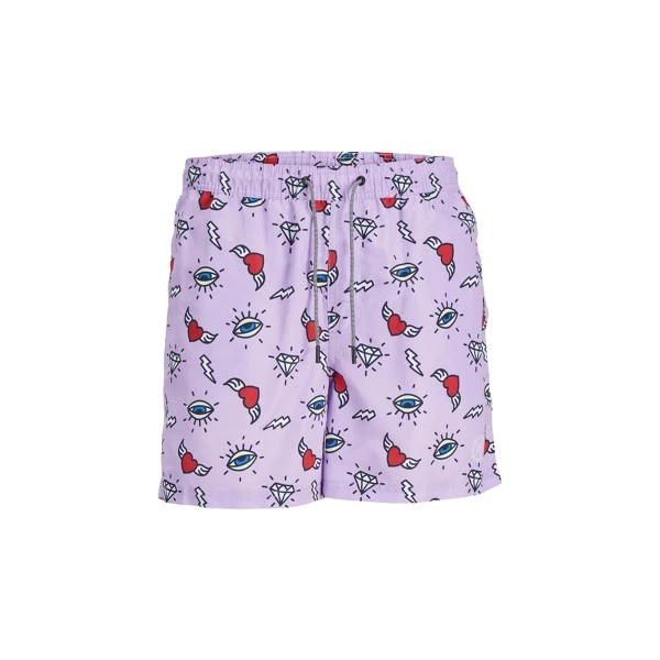 Jack And Jones Jpstfiji Jjswim Aop Μαγιό Σορτς Ανδρικό (12253230 PURPLE ROSE)