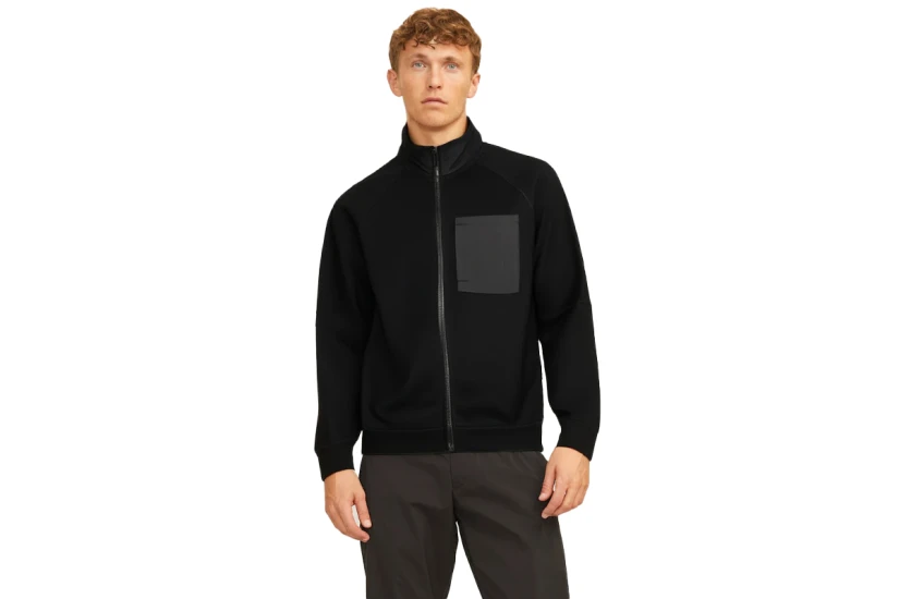 Jack And Jones Ανδρική Ζακέτα Με Κουκούλα Μαύρη