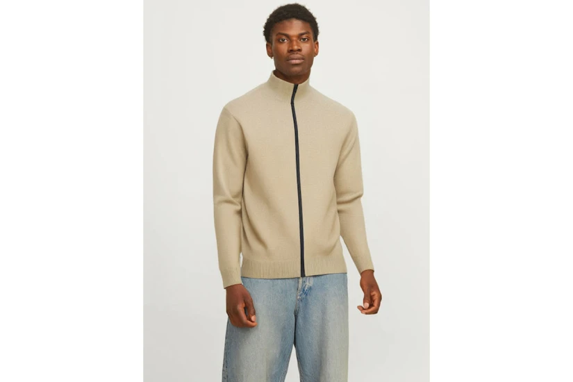 Jack And Jones Ανδρική Πλεκτή Ζακέτα Μπεζ
