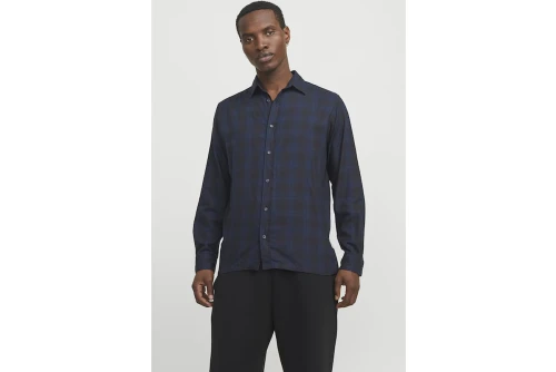 Jack And Jones Jcocharlie Check Shirt Ls Πουκάμισο Μακρυμάνικο Ανδρικό (12266044 INKWELL)